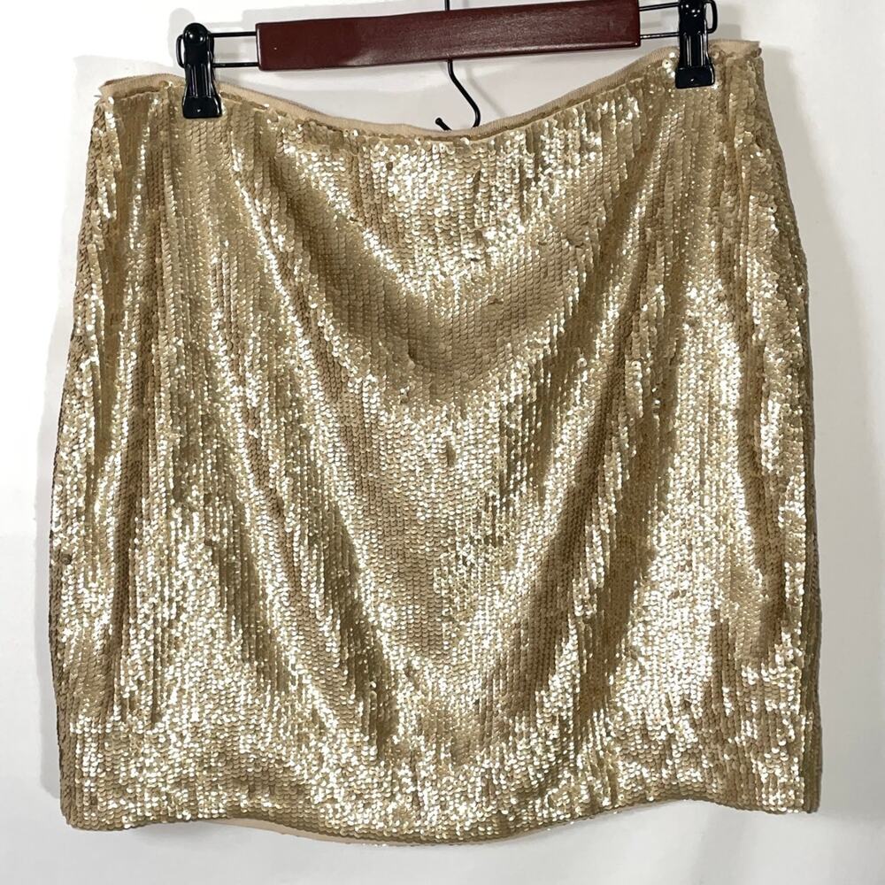 J.Crew Gold Sequin Mini Skirt - Women's Size 12 - Fabulous!